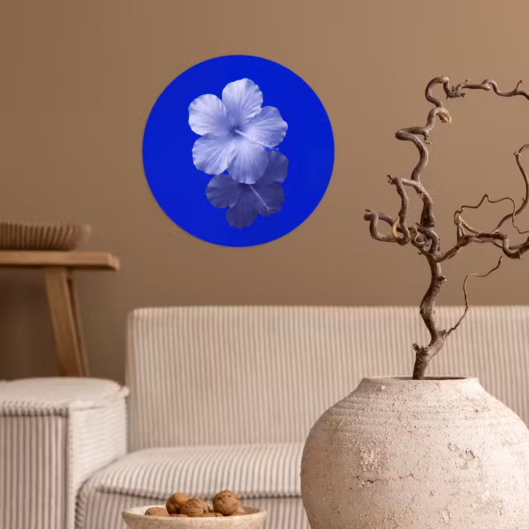Runde Tapete - Blumen – Blau – Natur — 2