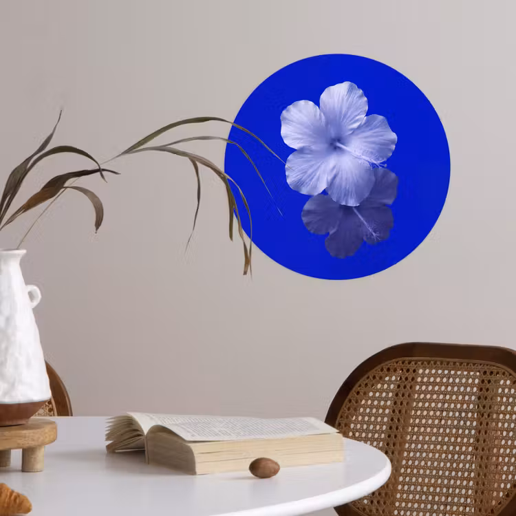Runde Tapete - Blumen – Blau – Natur — 4