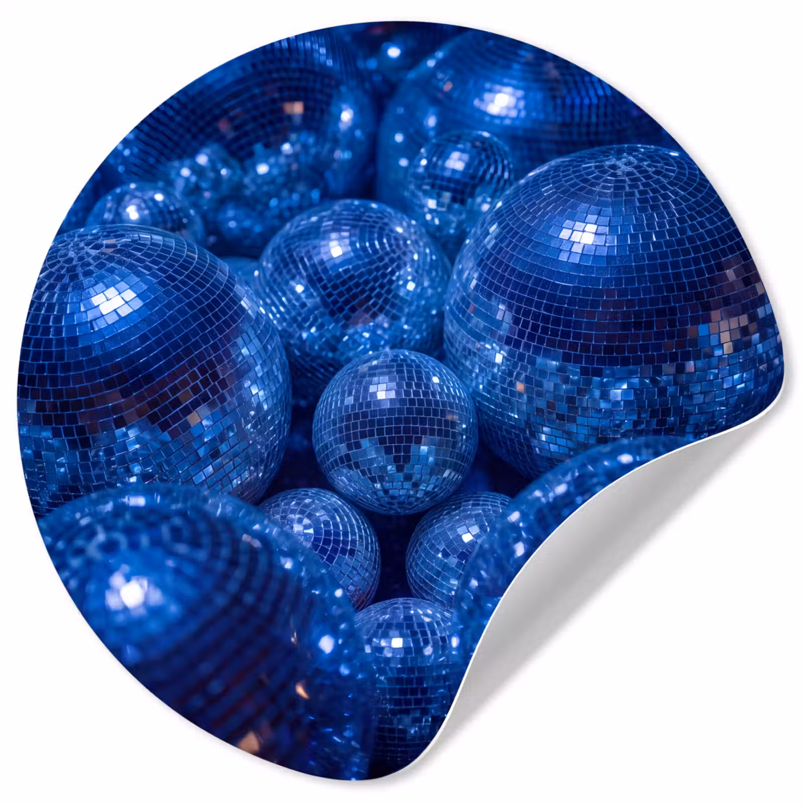 Runde Tapete - Discobal – Party – Blau — 1