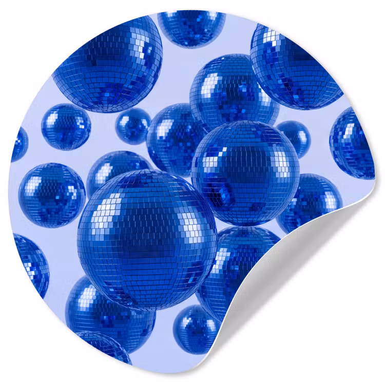 Runde Tapete - Blaue Discokugel — 1