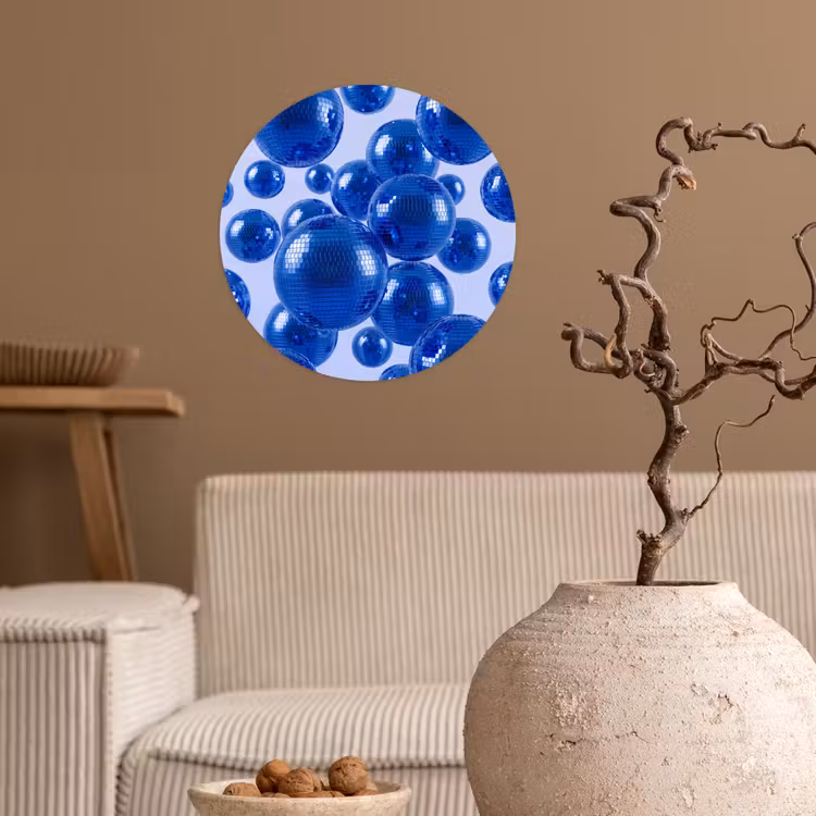 Runde Tapete - Blaue Discokugel — 2
