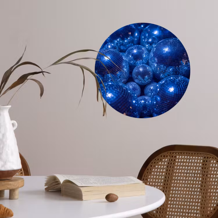 Runde Tapete - Discobal – Party – Blau — 4