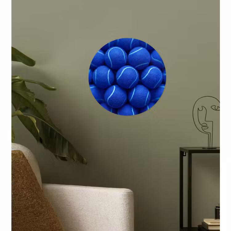Runde Tapete - Tennisball – Blau – Sport — 3