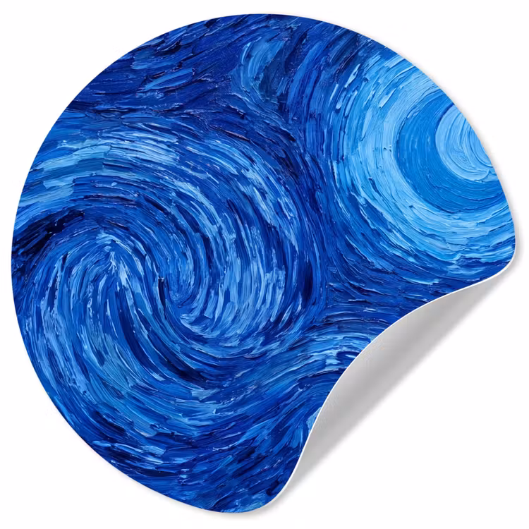 Runde Tapete - Wirbel – Blau – Modern — 1