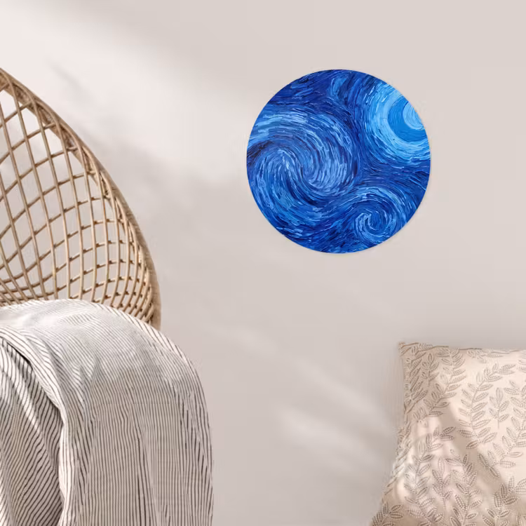 Runde Tapete - Wirbel – Blau – Modern — 5