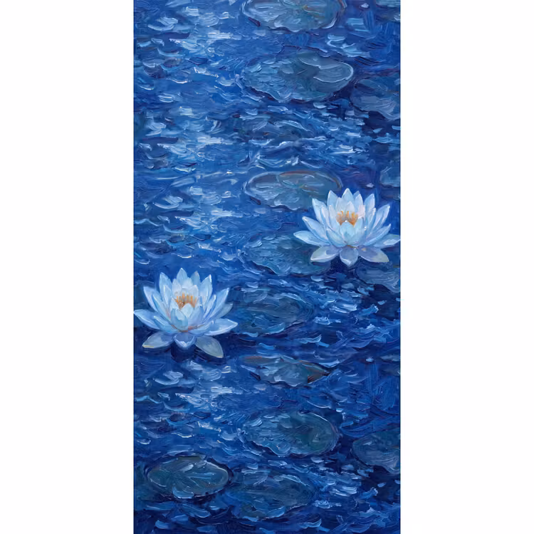 Tapete - Blumen – Wasser – Blau — 2