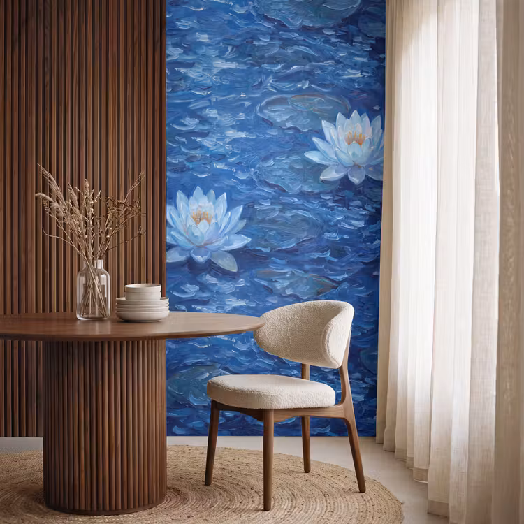 Tapete - Blumen – Wasser – Blau — 4