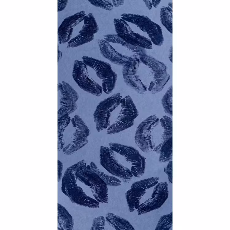 Tapete - Lippen – Muster – Blau — 2
