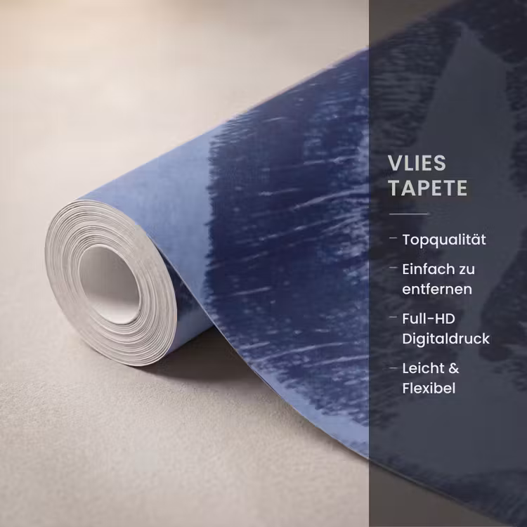 Tapete - Lippen – Muster – Blau — 3
