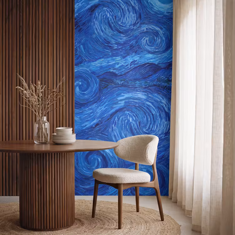 Tapete - Wirbel – Blau – Modern — 4