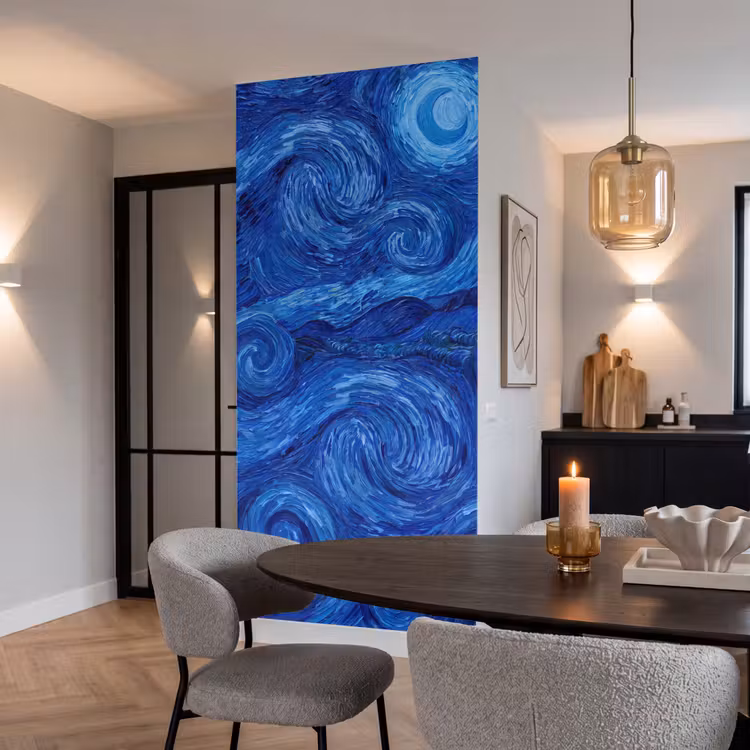 Tapete - Wirbel – Blau – Modern — 5