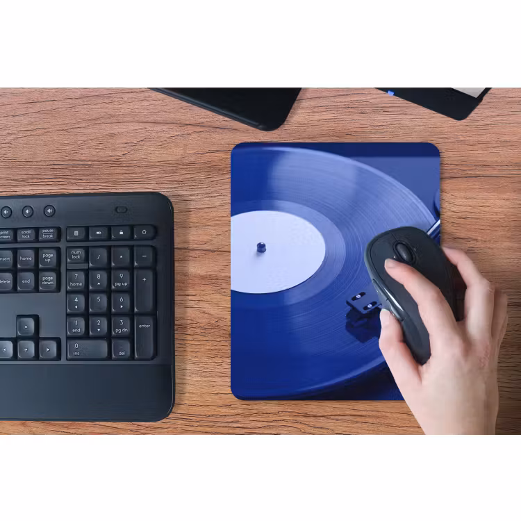 Mauspad - Plattenspieler – Vinyl – Blau — 3