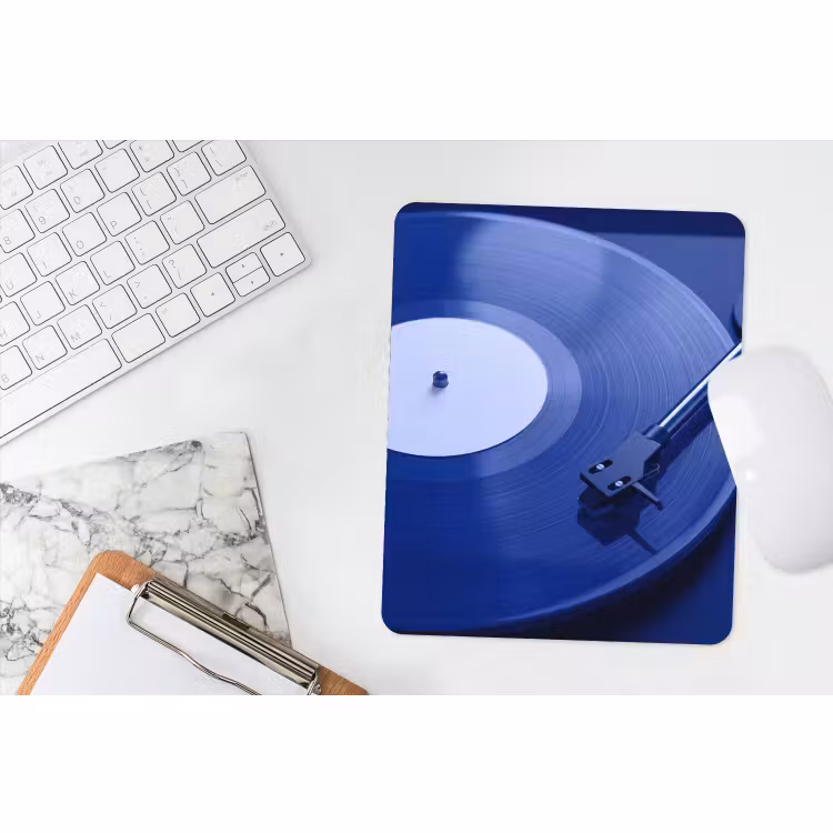 Mauspad - Plattenspieler – Vinyl – Blau — 4