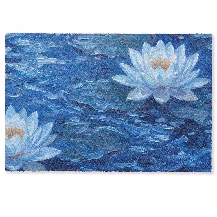 Fußmatte - Blumen – Wasser – Blau — 1