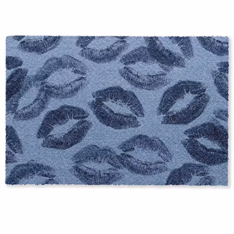 Fußmatte - Lippen – Muster – Blau — 1