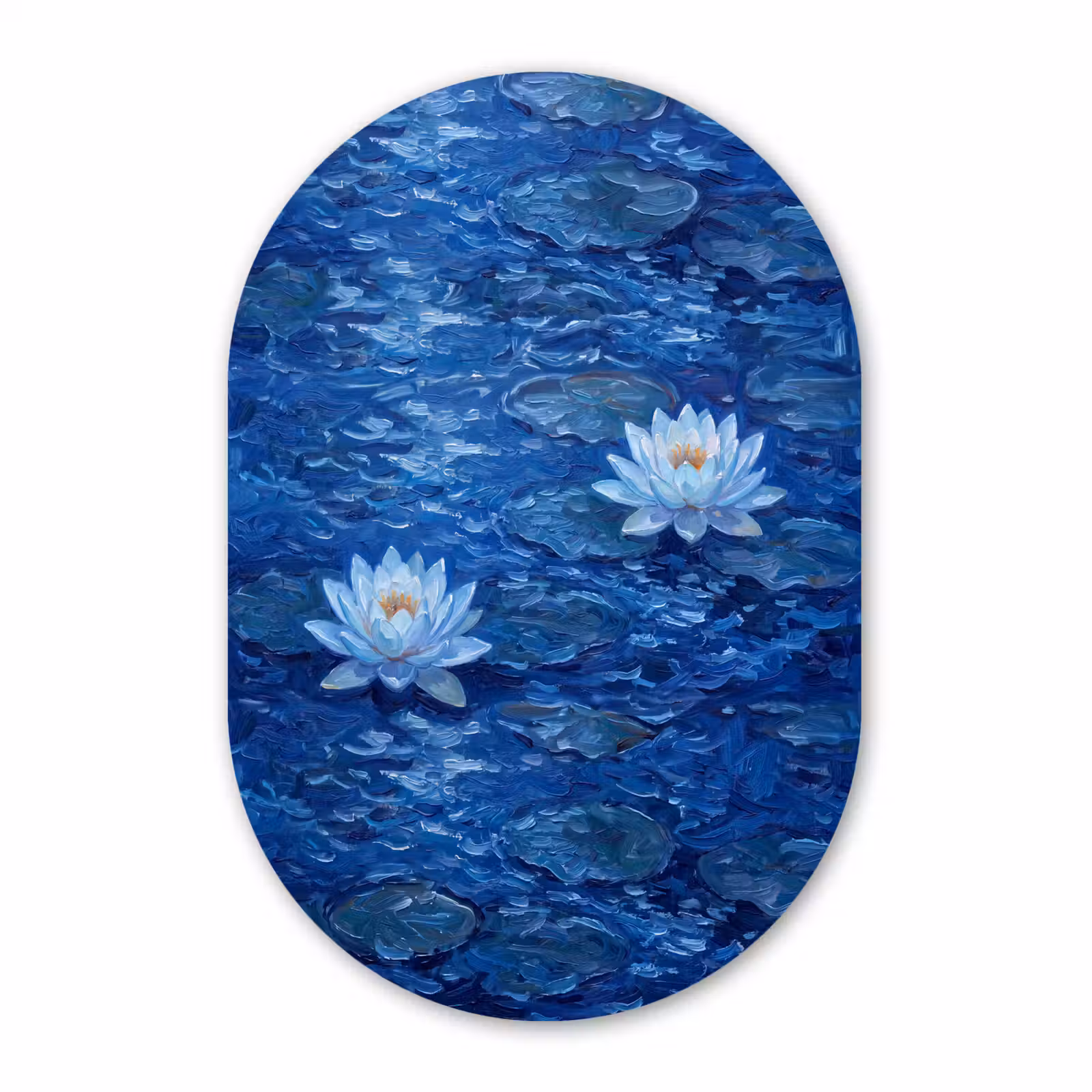 Forexbild Oval - Blumen – Wasser – Blau — 1