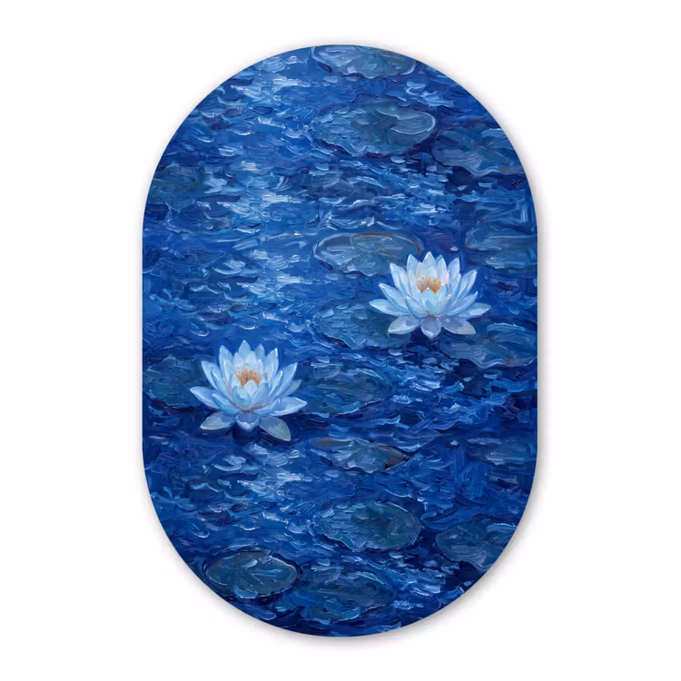 Forexbild Oval - Blumen – Wasser – Blau — 1