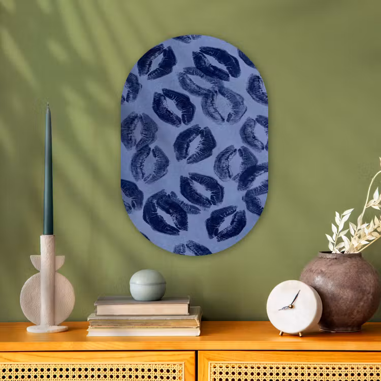 Forexbild Oval - Lippen – Muster – Blau — 3