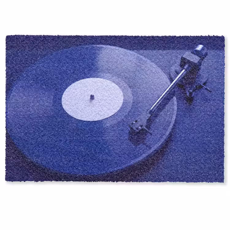 Fußmatte - Plattenspieler – Vinyl – Blau — 1