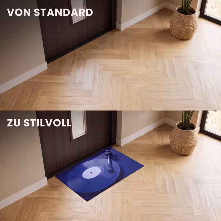 Fußmatte - Plattenspieler – Vinyl – Blau — 3