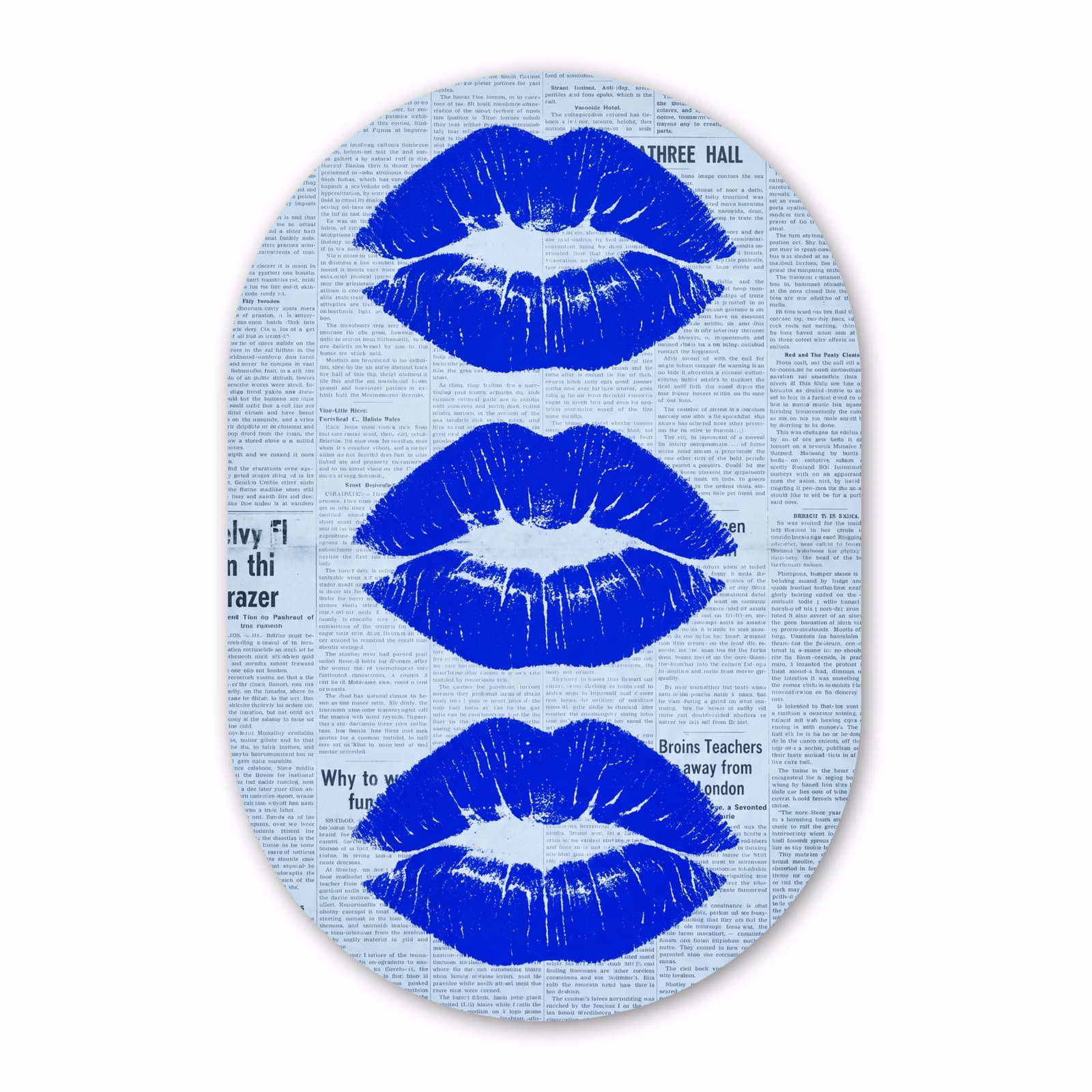 Glasbild Oval - Zeitung „Blaue Lippen“ — 1