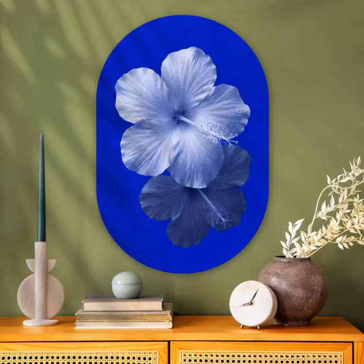 Glasbild Oval - Blumen – Blau – Natur — 2