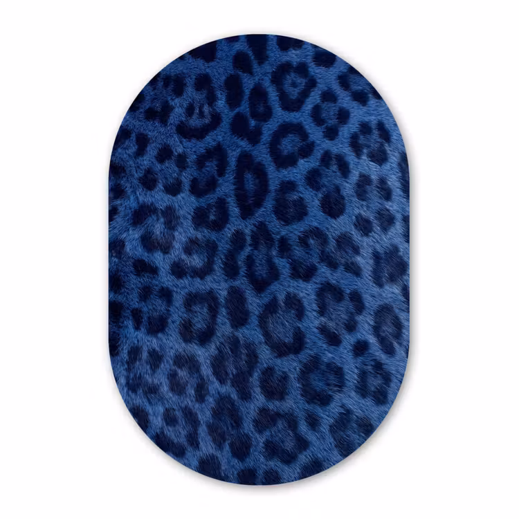 Glasbild Oval - Muster – Blau – Abstrakt — 1