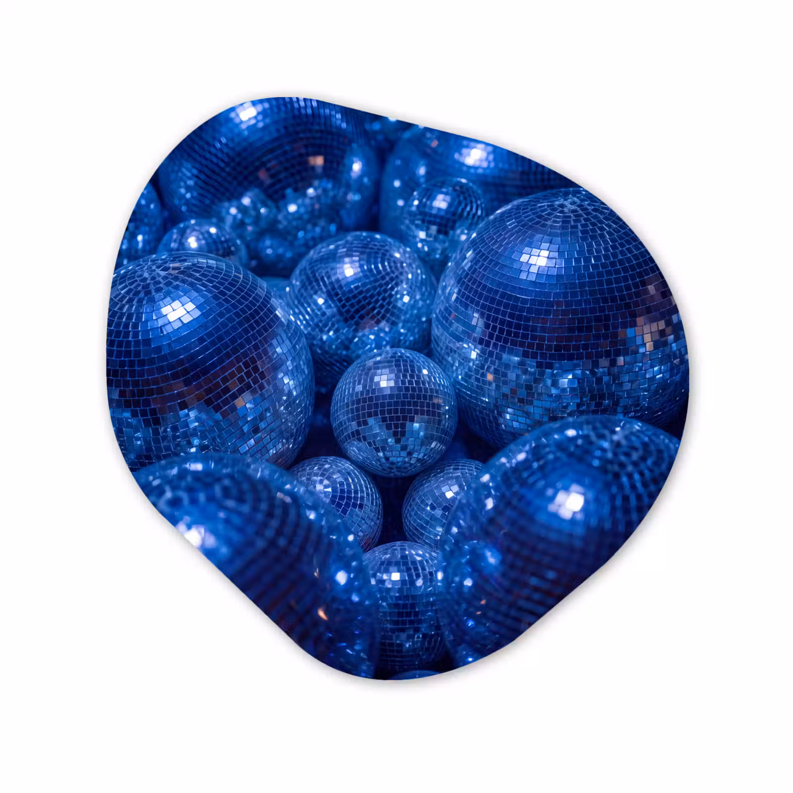 Glasbild Organische Form - Discobal – Party – Blau — 1