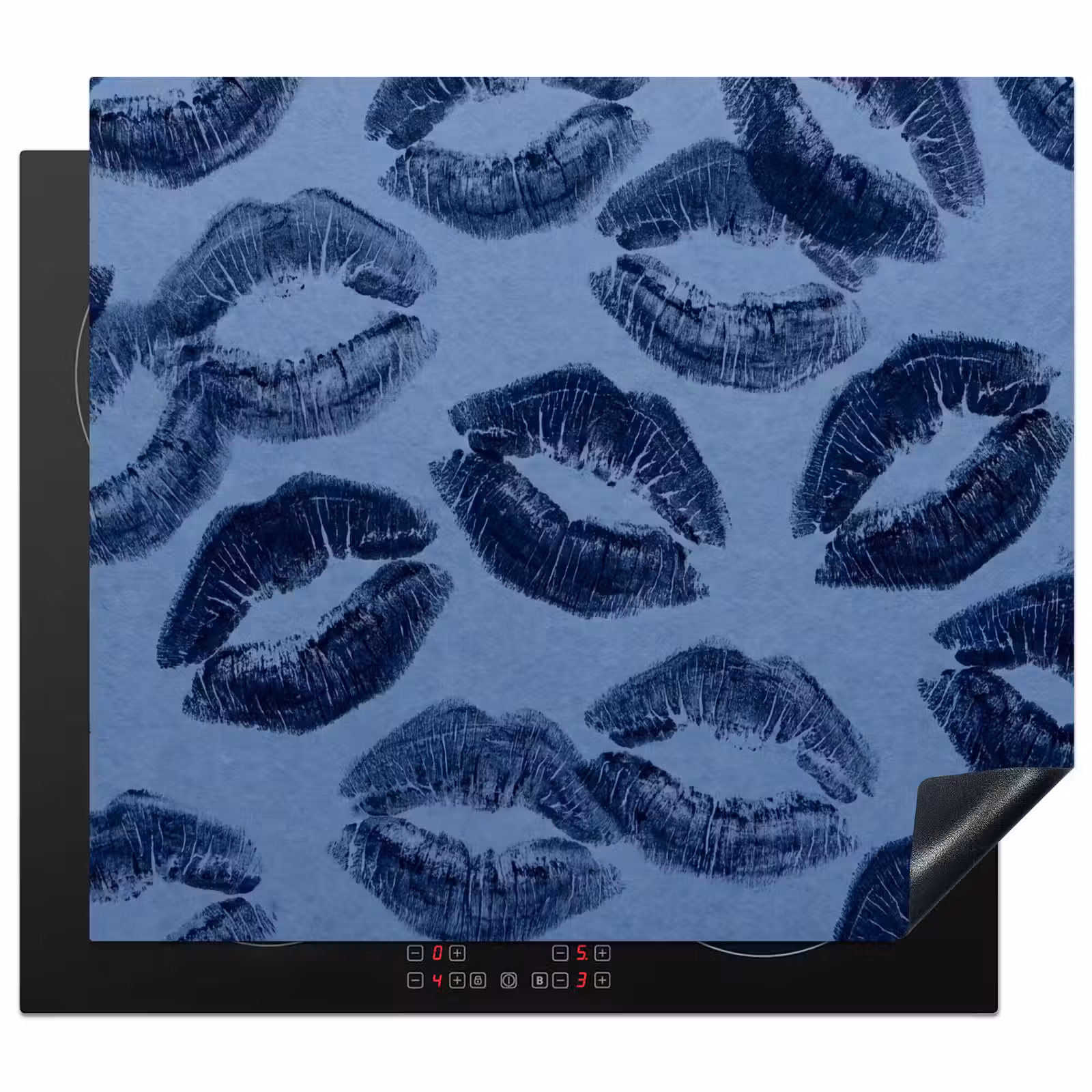 Herdabdeckplatte - Lippen – Muster – Blau — 1