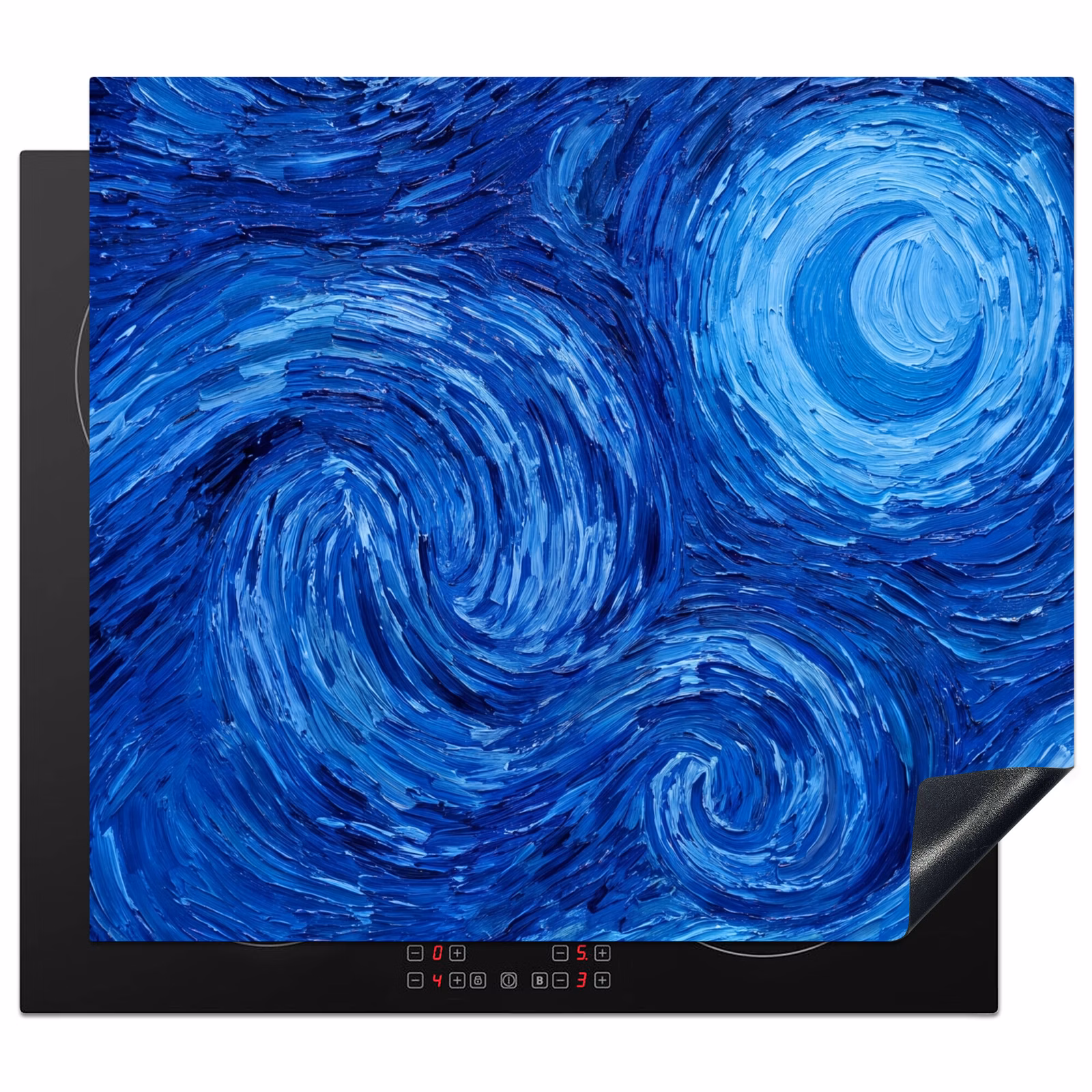 Herdabdeckplatte - Wirbel – Blau – Modern — 1