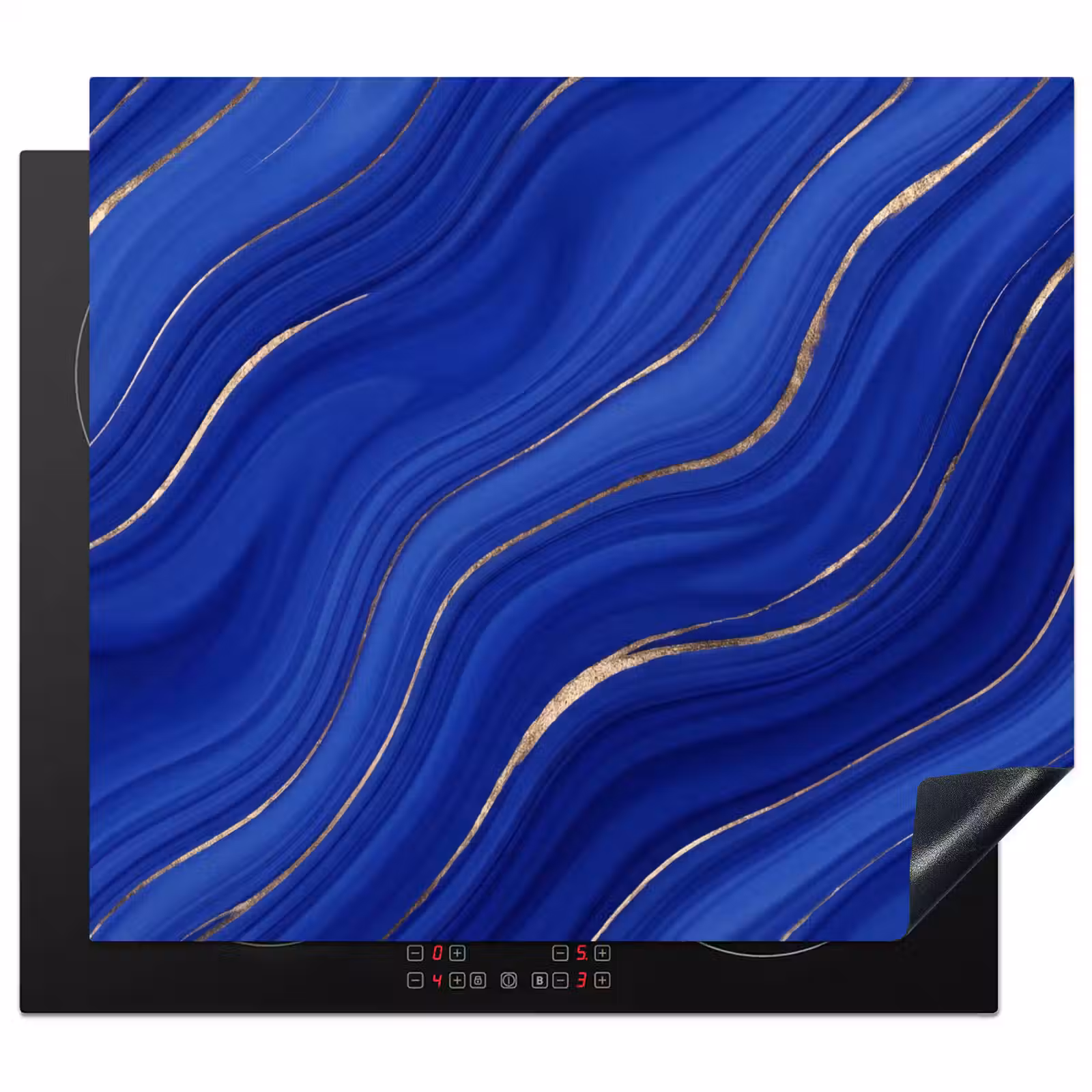 Herdabdeckplatte - Zusammenfassung – Linien – Blau — 1