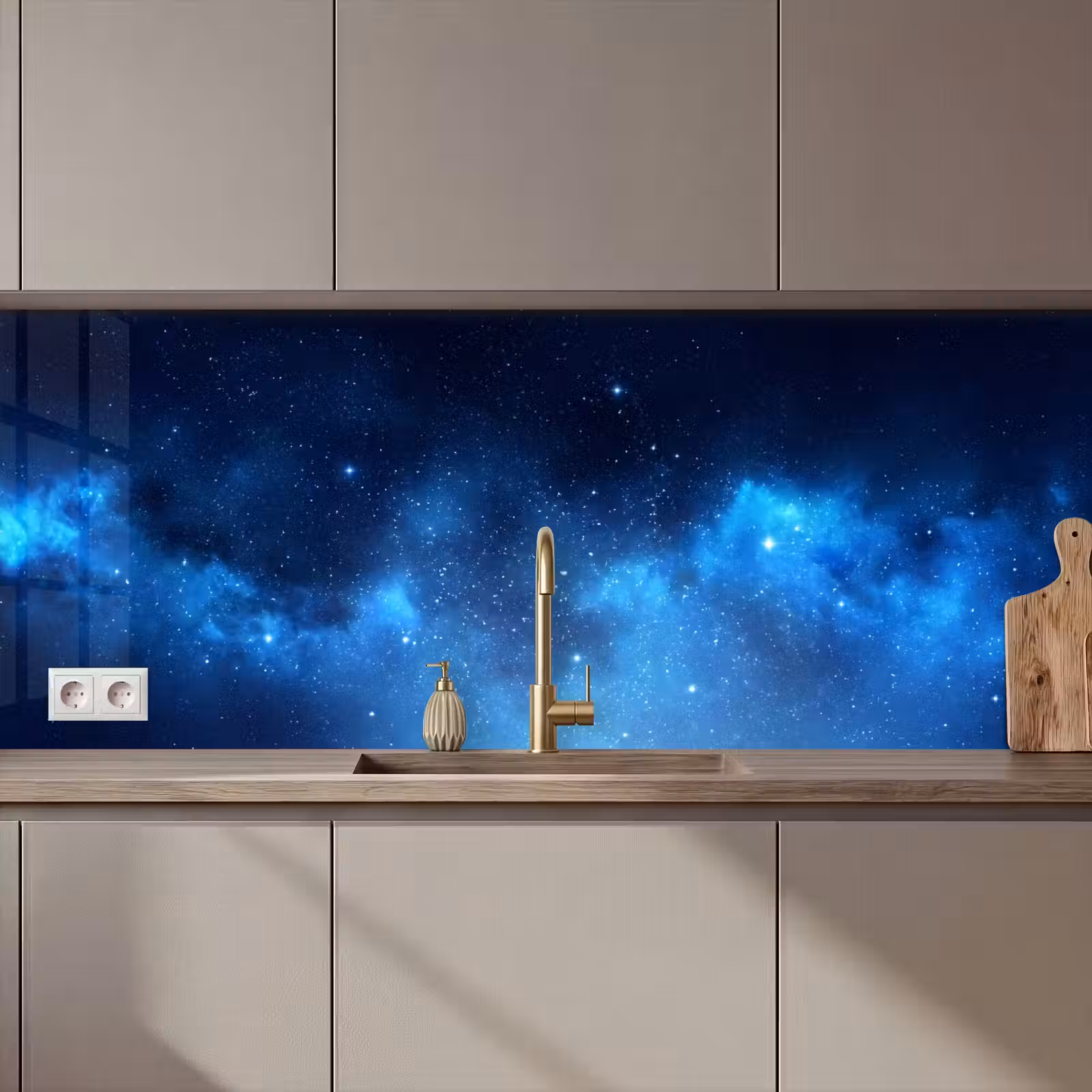 Küchenrückwand - Sternenhimmel – Nebel – Blau — 1