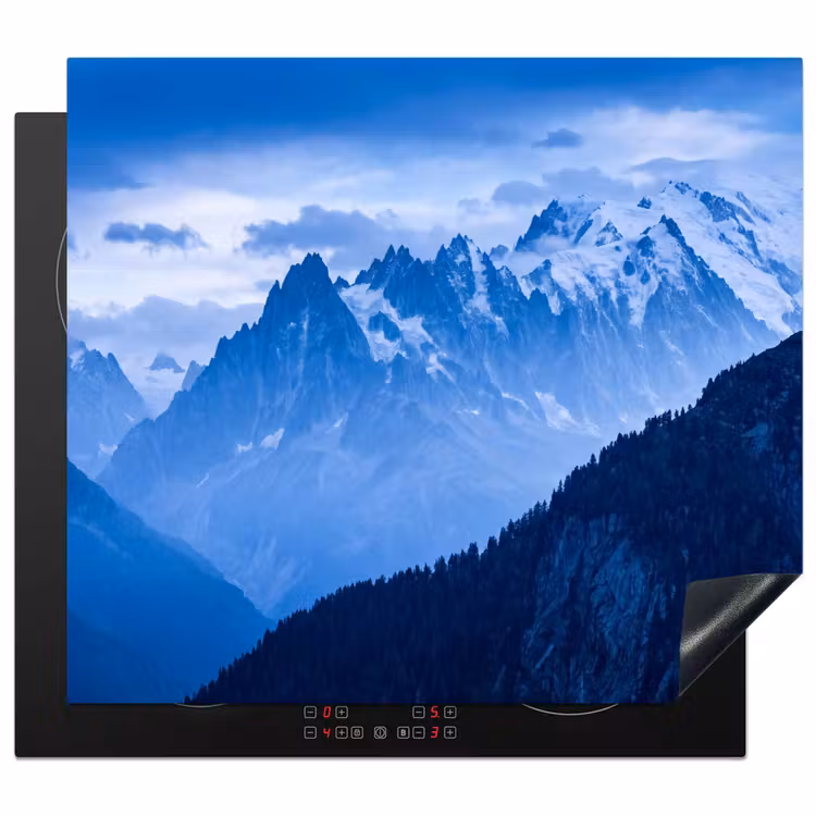 Herdabdeckplatte - Berge – Schnee – Blau — 1