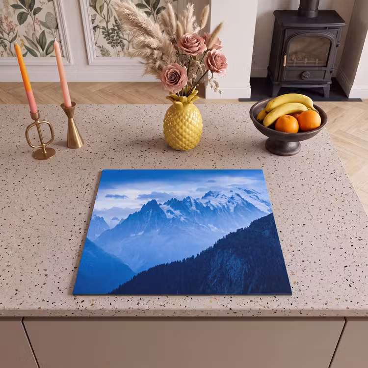 Herdabdeckplatte - Berge – Schnee – Blau — 2