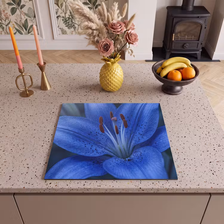 Herdabdeckplatte - Blaue Blume – Natur — 2