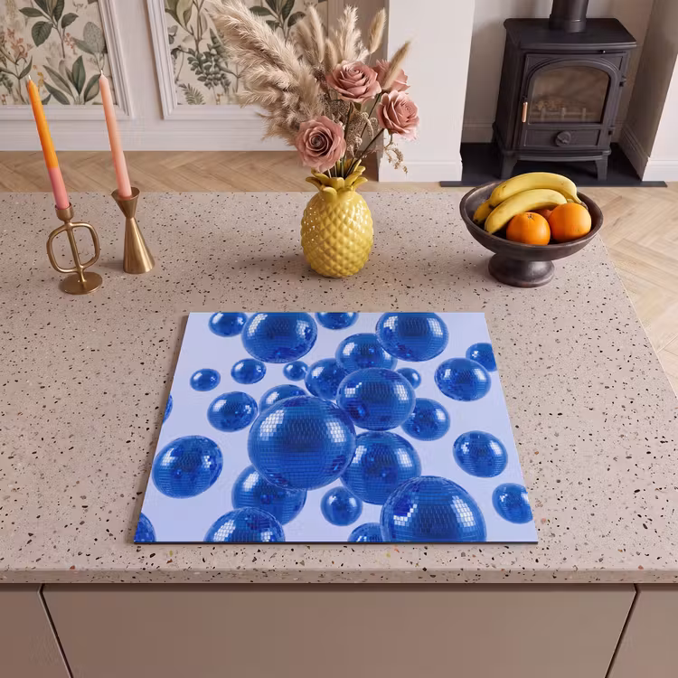 Herdabdeckplatte - Blaue Discokugel — 2