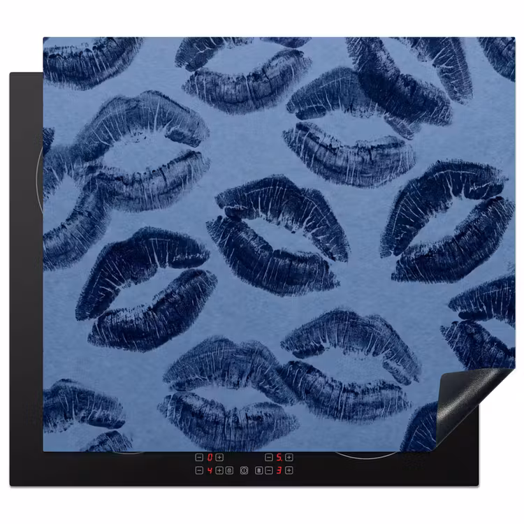 Herdabdeckplatte - Lippen – Muster – Blau — 1