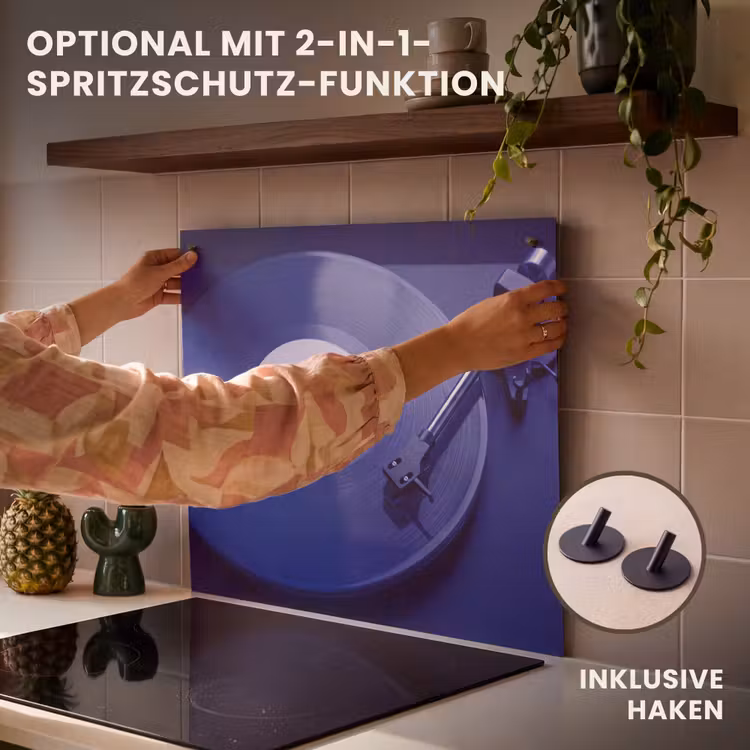 Herdabdeckplatte - Plattenspieler – Vinyl – Blau — 10