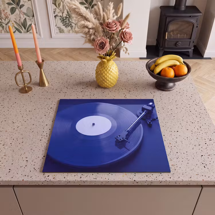 Herdabdeckplatte - Plattenspieler – Vinyl – Blau — 2