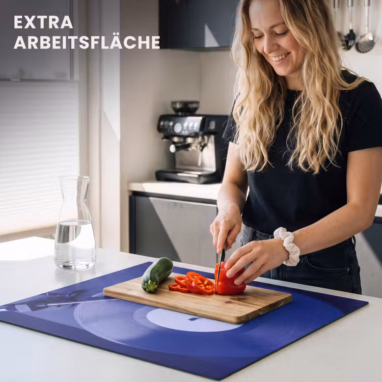 Herdabdeckplatte - Plattenspieler – Vinyl – Blau — 4