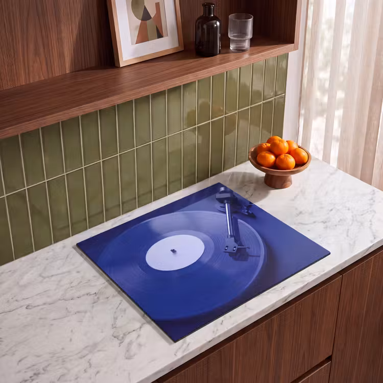 Herdabdeckplatte - Plattenspieler – Vinyl – Blau — 8
