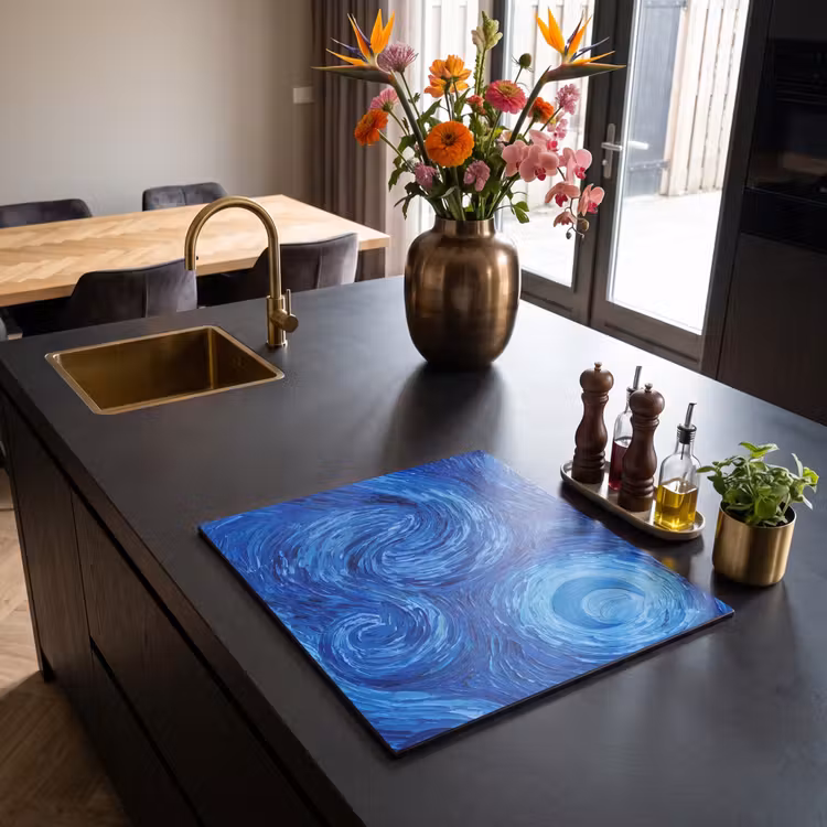 Herdabdeckplatte - Wirbel – Blau – Modern — 5
