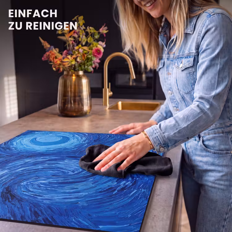 Herdabdeckplatte - Wirbel – Blau – Modern — 6