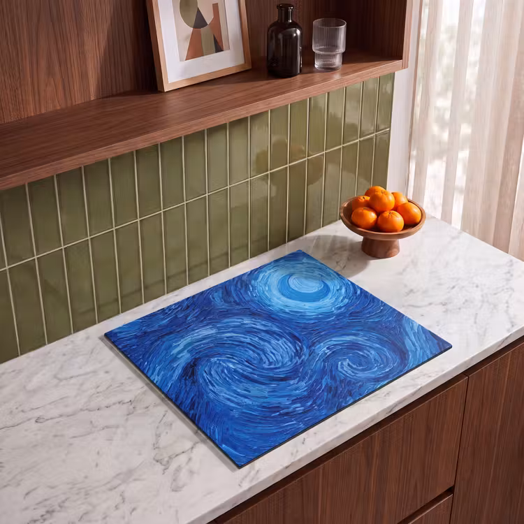 Herdabdeckplatte - Wirbel – Blau – Modern — 8