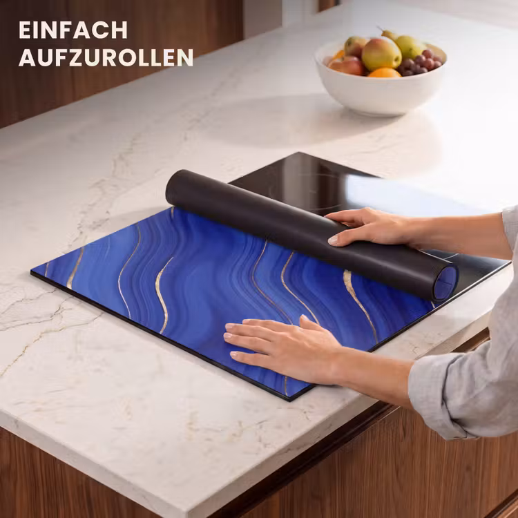 Herdabdeckplatte - Zusammenfassung – Linien – Blau — 7