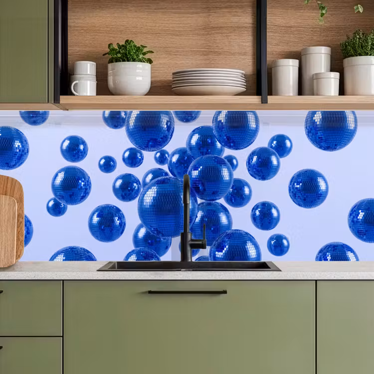 Küchenrückwand - Blaue Discokugel — 8