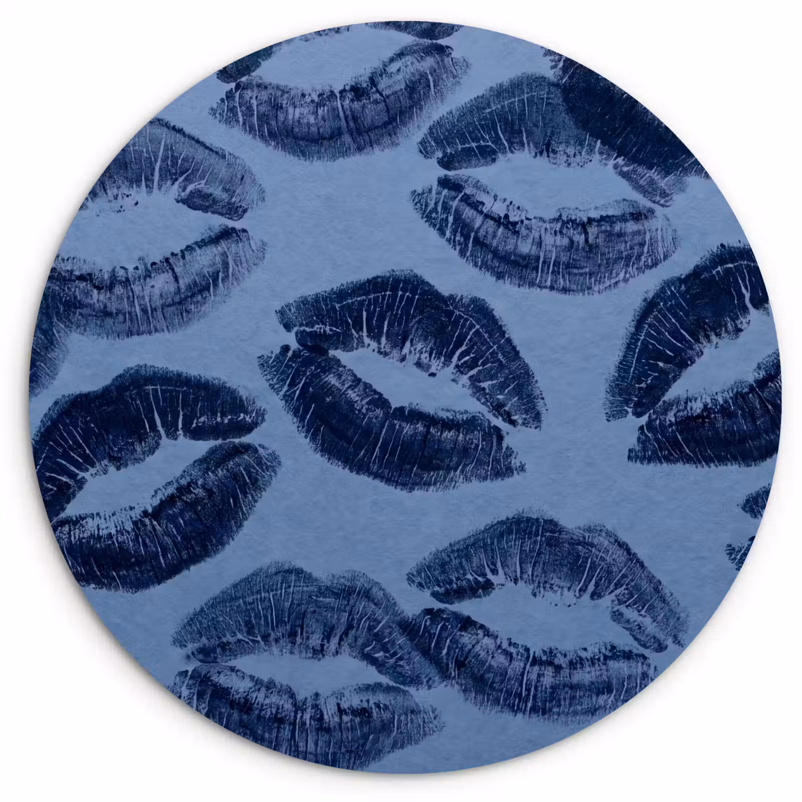 Forexbild Rund - Lippen – Muster – Blau — 1