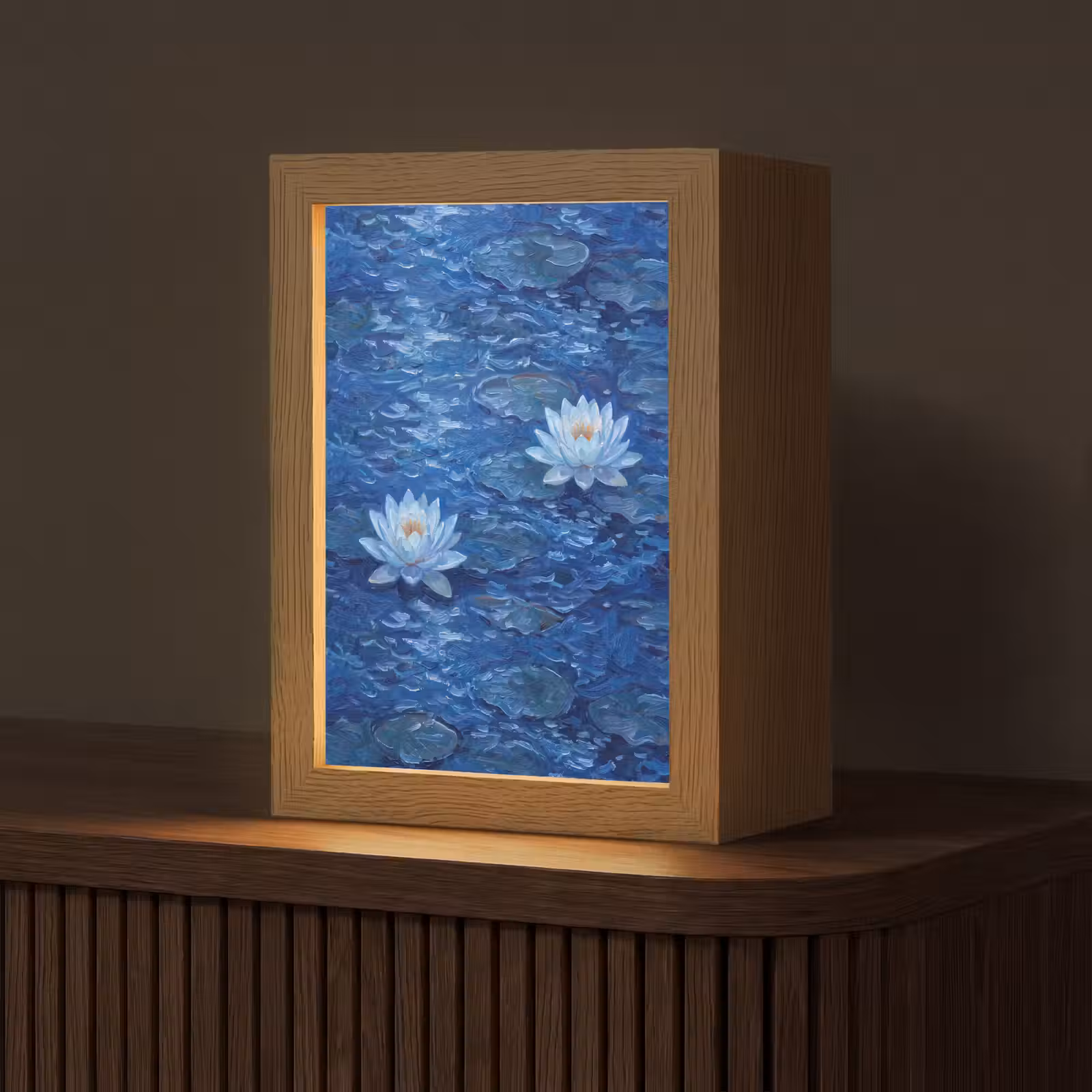 Personalisierte Lightbox - Blumen – Wasser – Blau — 1