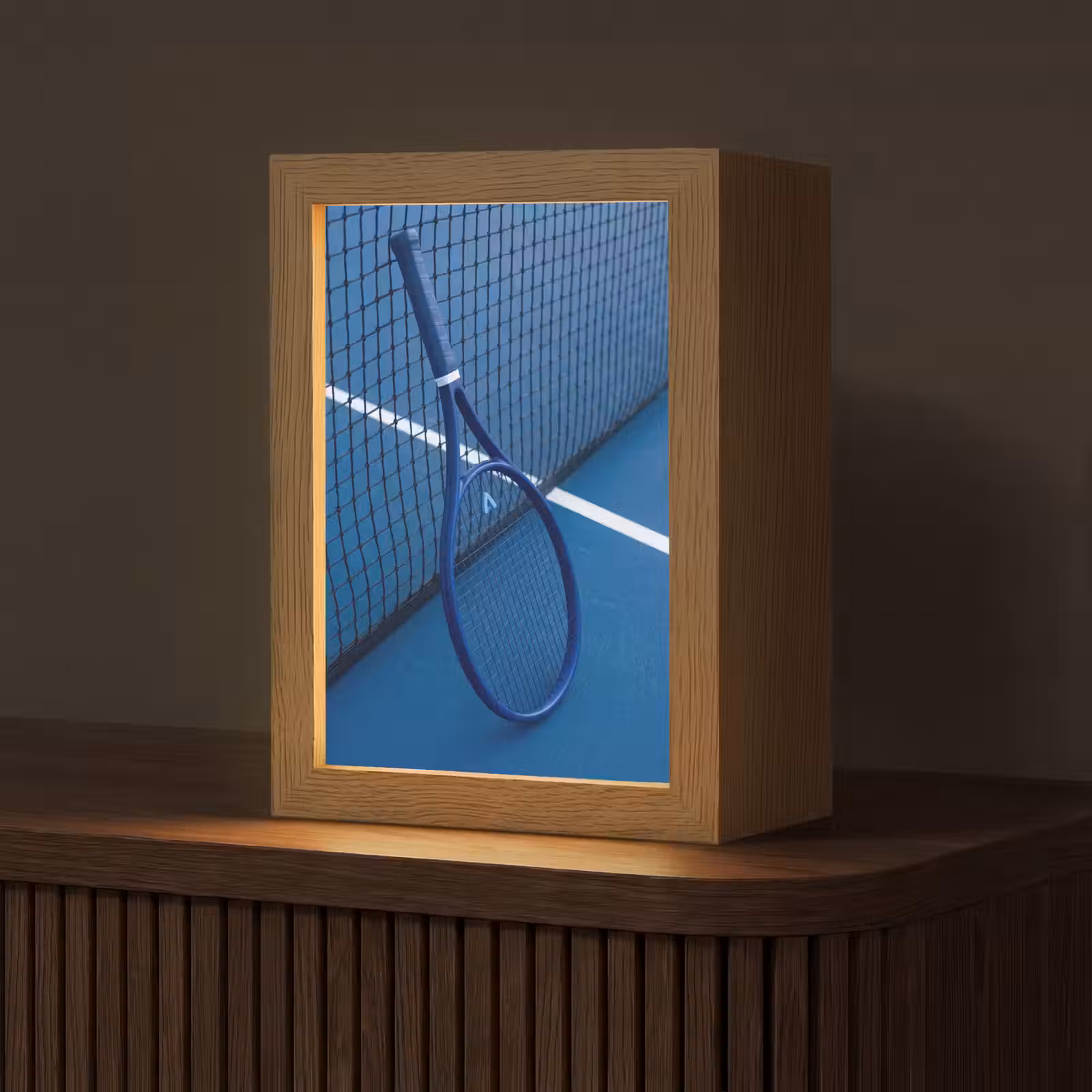 Personalisierte Lightbox - Tennisschläger – Blau – Sport — 1