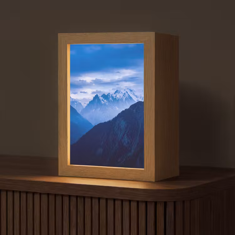 Personalisierte Lightbox - Berge – Schnee – Blau — 1